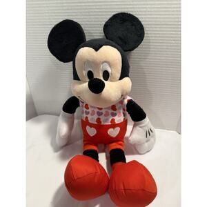Disney Valentine's Day Large 19" Mickey Mouse Plush Stuffed Animal Hearts